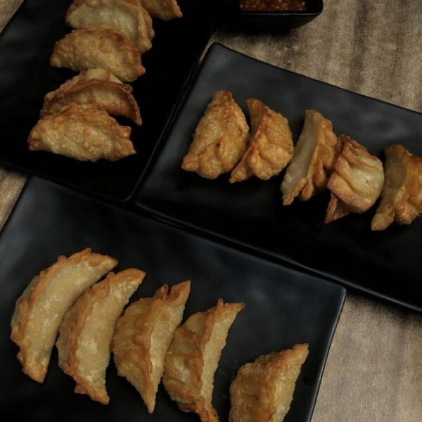 Gyoza pelmeņi ar vistu un dārzeņiem,ķiploku mērce  4,50